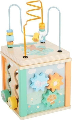 Small Foot Motor Skills Cube Pastel – 5-in-1 Wooden Activity Toy