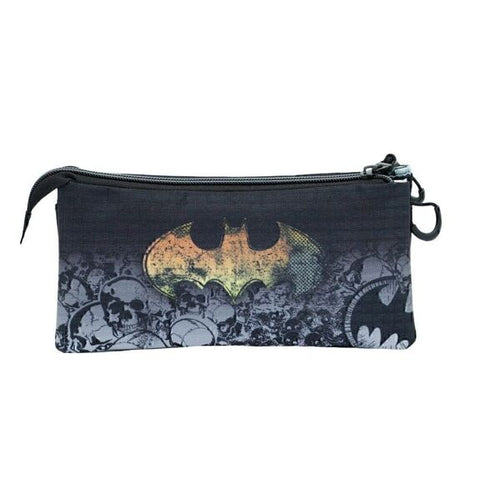 DC Comics Batman Skulls-Triple HS Pencil Case, Black