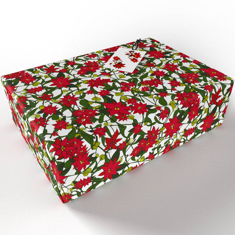 Christmas Poinsettia Wrapping Paper • 100% Recycled - 100gsm