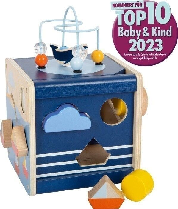 Small Foot Great Ocean Motor Skills Cube – All-in-One Wooden Activity Toy