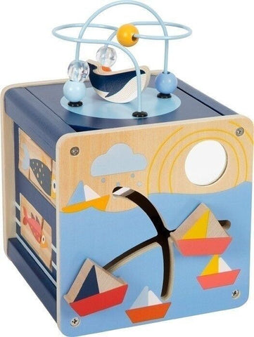 Small Foot Great Ocean Motor Skills Cube – All-in-One Wooden Activity Toy