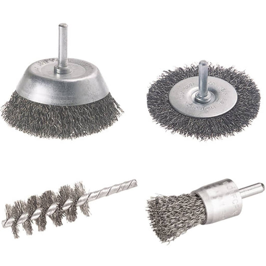 Wolfcraft Wire Brush Set Round Shank 4 Pieces 2133000 - Thomas 'Cocky' Hunter