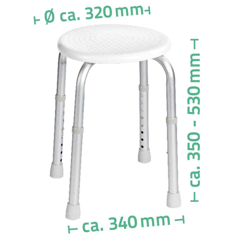 Ridder Bathroom Stool Round White 110 Kg A00603101 - Thomas 'Cocky' Hunter