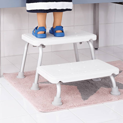 Ridder Two-Tier Step Stool White 150 Kg A0102001 - Thomas 'Cocky' Hunter