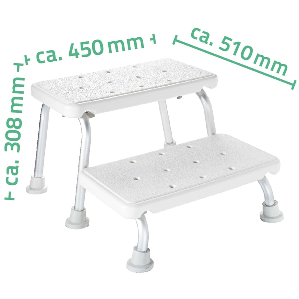 Ridder Two-Tier Step Stool White 150 Kg A0102001 - Thomas 'Cocky' Hunter