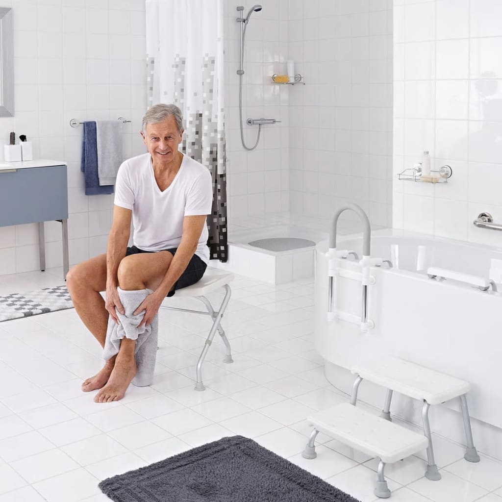 Ridder Folding Bathroom Stool 110 Kg White A0050301 - Thomas 'Cocky' Hunter