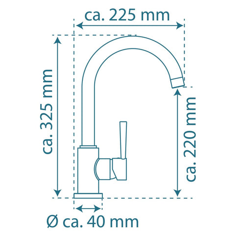 Schütte Kitchen Mixer Tap With Round Spout Cornwall Matte - Thomas 'Cocky' Hunter