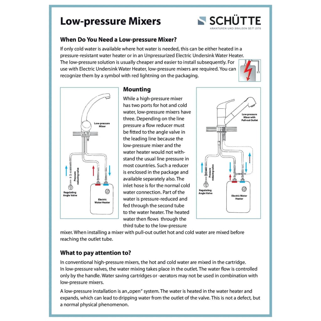 Schütte Sink Mixer Unicorn Low Pressure Chrome - Thomas 'Cocky' Hunter