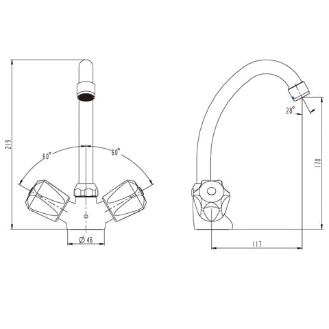 Schütte 2-Handle Basin Mixer Savino Chrome - Thomas 'Cocky' Hunter