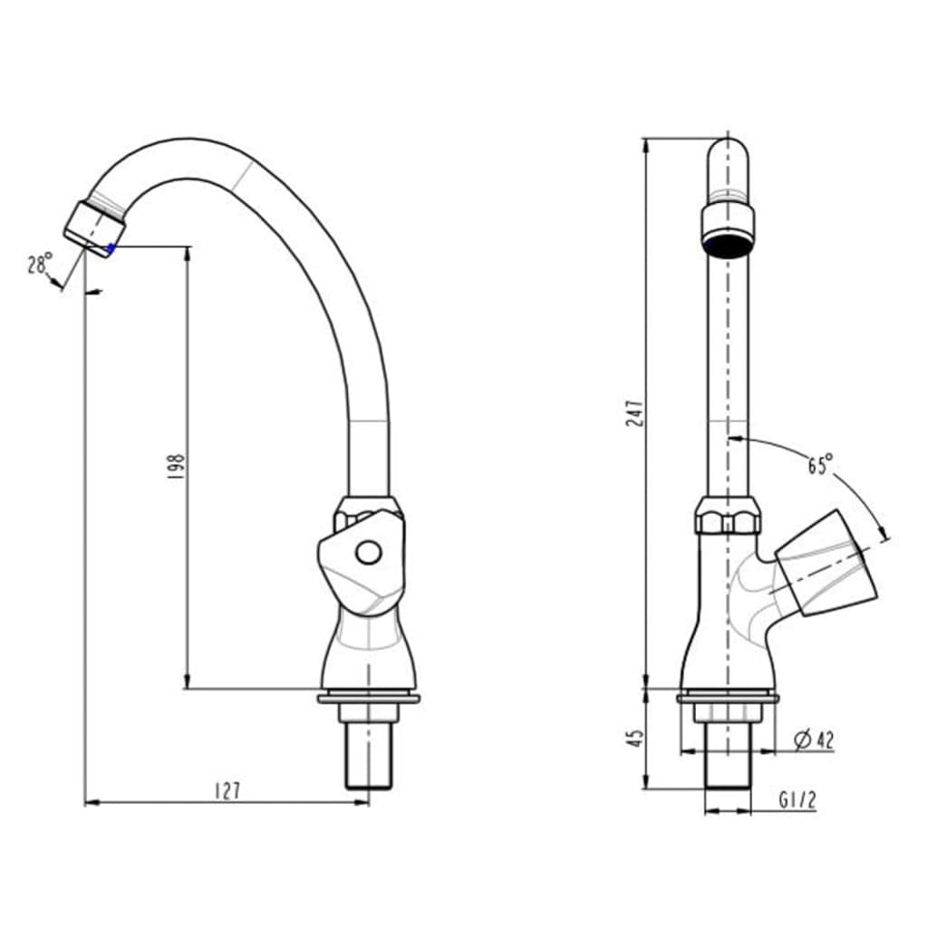 Schütte Cold Water Swivel Tap Carneo Chrome - Thomas 'Cocky' Hunter