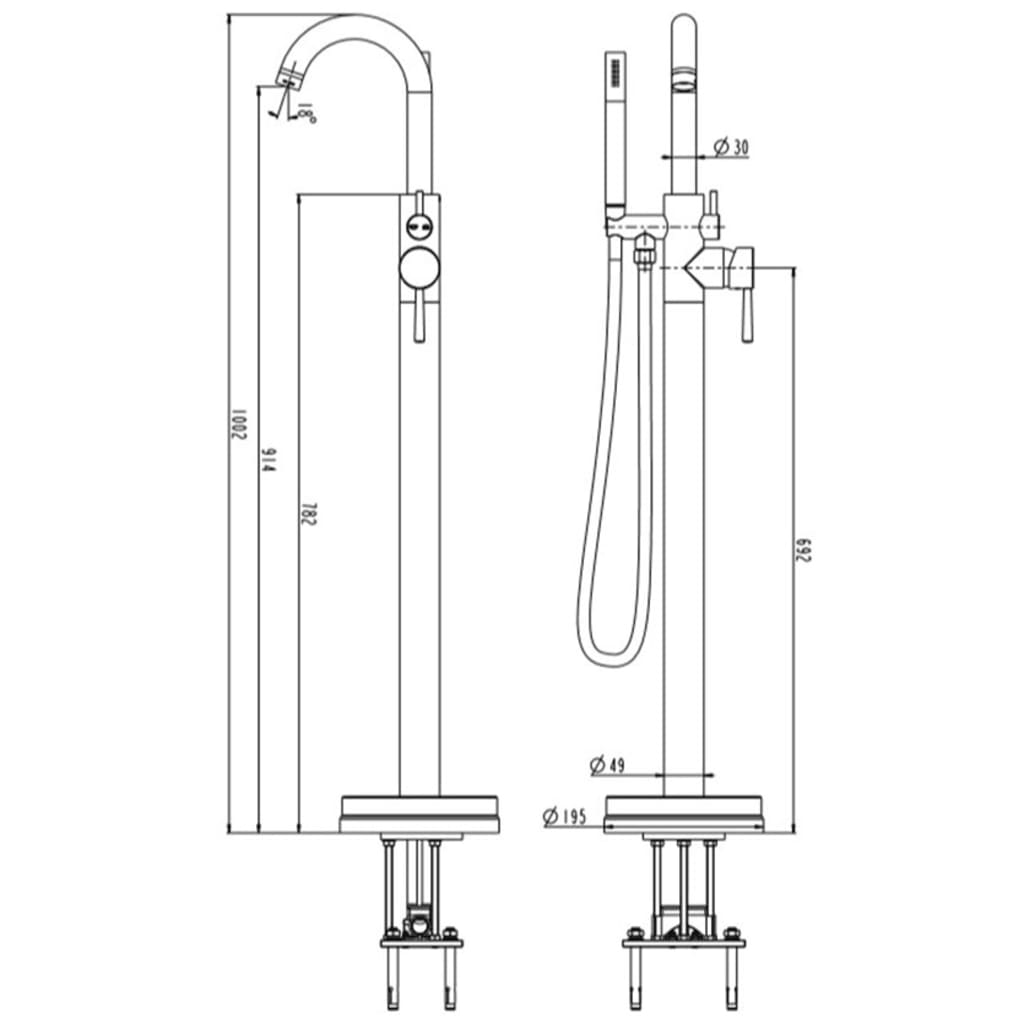 Schütte Bath Shower Mixer Tap With Shower Set Cornwall Chrome - Thomas 'Cocky' Hunter