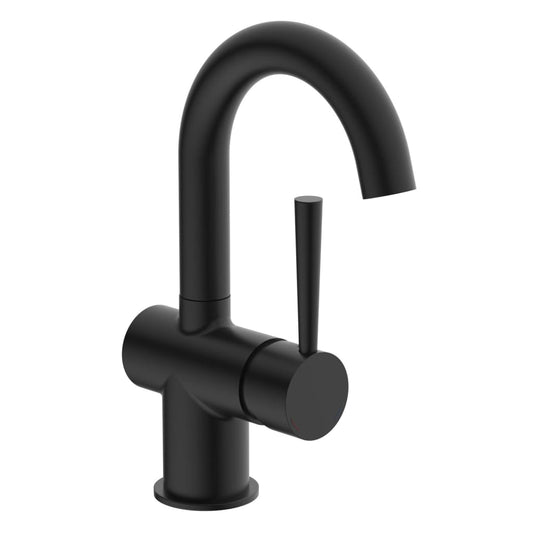 Schütte Basin Mixer Cornwall With Lateral Handle Matte Black - Thomas 'Cocky' Hunter