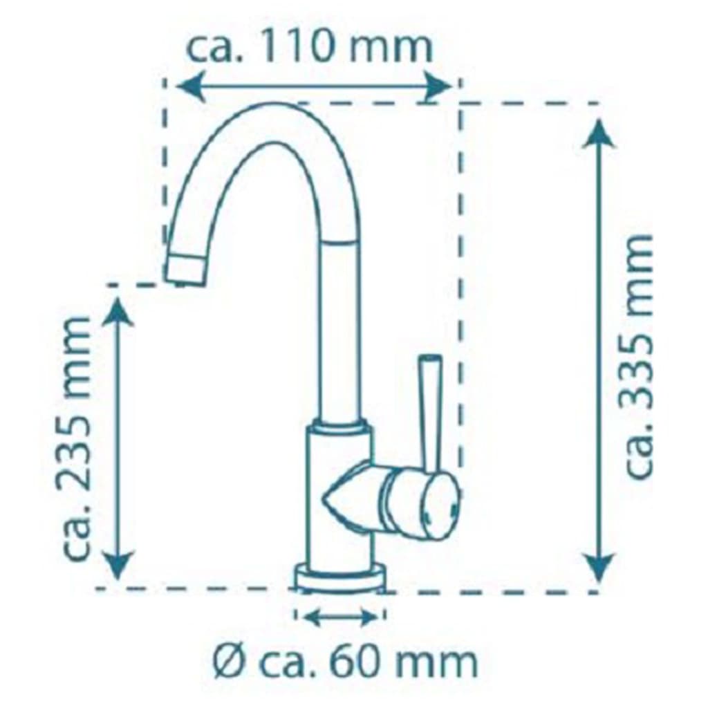 Schütte Sink Mixer With High Round Spout Cornwall Low Pressure Matt - Thomas 'Cocky' Hunter