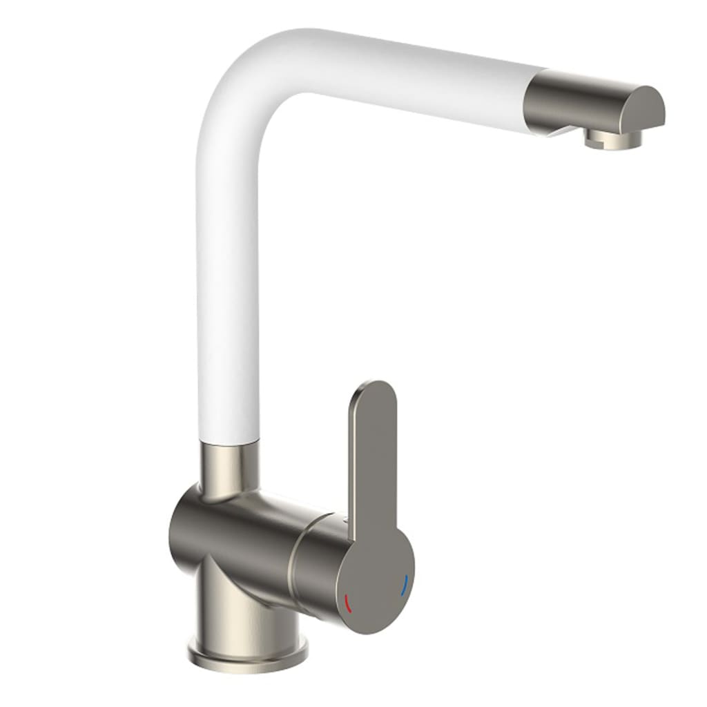 Schütte Sink Mixer With High Spout Rio Stainless Steel White Matt - Thomas 'Cocky' Hunter