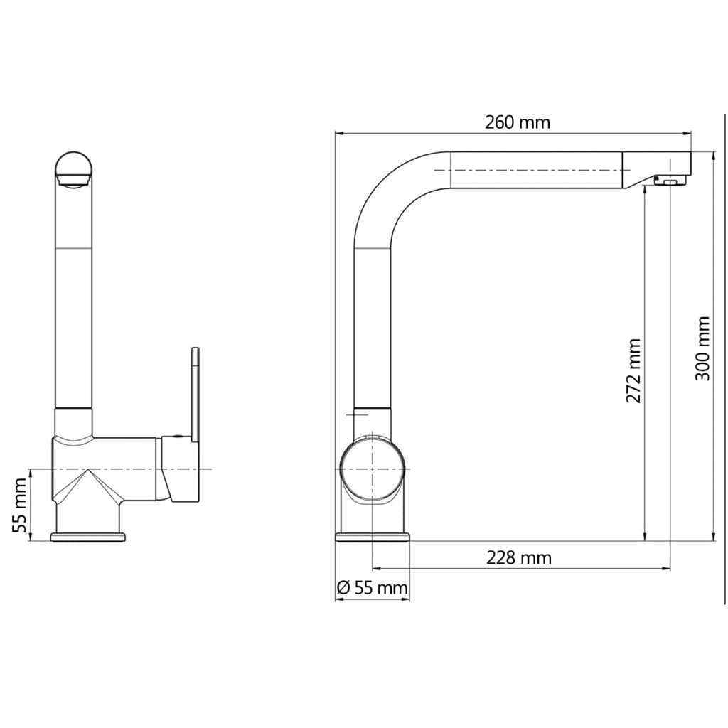 Schütte Sink Mixer With High Spout Rio Stainless Steel White Matt - Thomas 'Cocky' Hunter