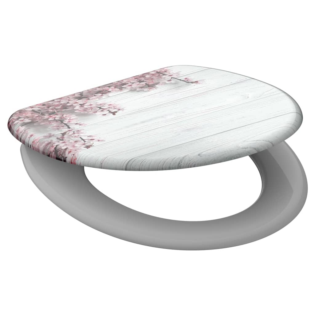 Schütte Toilet Seat With Soft-Close Flowers & Wood - Thomas 'Cocky' Hunter