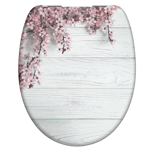 Schütte Toilet Seat With Soft-Close Flowers & Wood - Thomas 'Cocky' Hunter