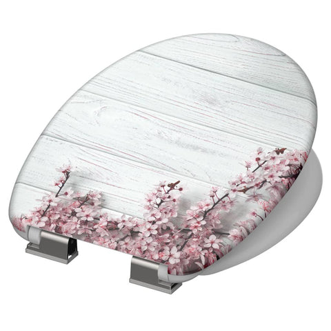 Schütte Toilet Seat With Soft-Close Flowers & Wood - Thomas 'Cocky' Hunter