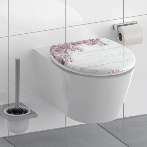 Schütte Toilet Seat With Soft-Close Flowers & Wood - Thomas 'Cocky' Hunter