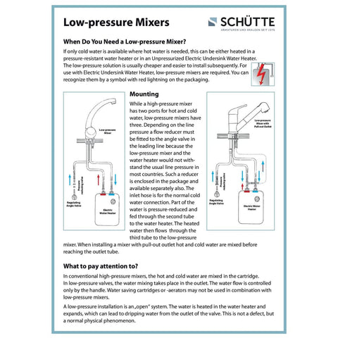 Schütte Sink Mixer Ultra Low Pressure Chrome - Thomas 'Cocky' Hunter