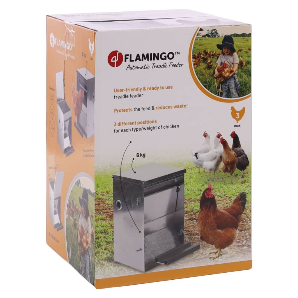 Flamingo Automatic Treadle Chicken Feeder Timo 6 Kg - Thomas 'Cocky' Hunter