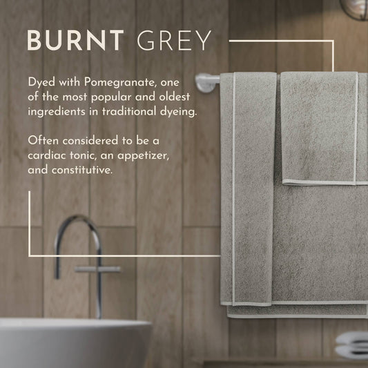 Double Ayurvedic Hand Towels - Burnt Grey - Thomas 'Cocky' Hunter