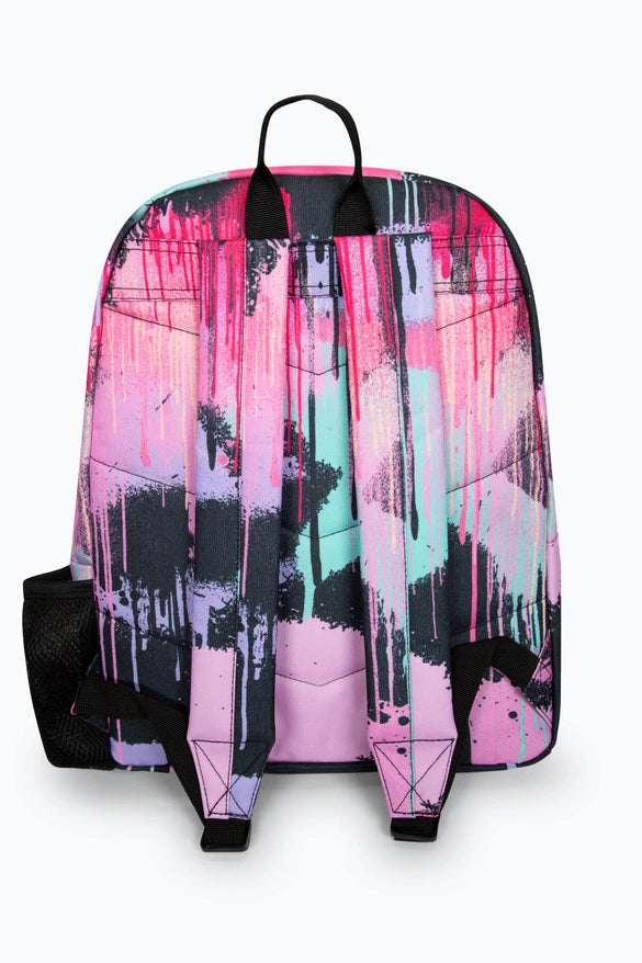 Hype Girls' Black Spray Paint V2 Iconic Backpack - Graffiti Design, Laptop Sleeve, 18L Capacity - Thomas 'Cocky' Hunter