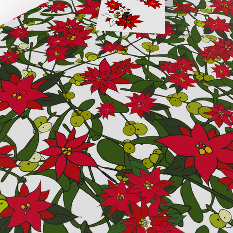 Christmas Poinsettia Wrapping Paper • 100% Recycled - 100gsm