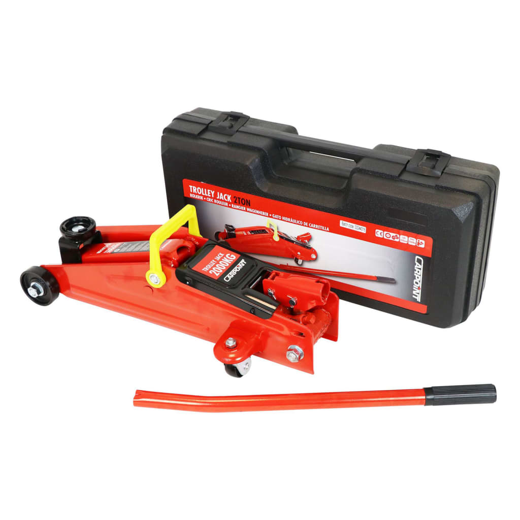 Carpoint Hydraulic Trolley Jack 2000 Kg Steel 4 Wheels - Thomas 'Cocky' Hunter