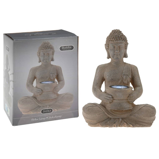 Progarden Poly-Stone Buddha With Solar Light - Thomas 'Cocky' Hunter