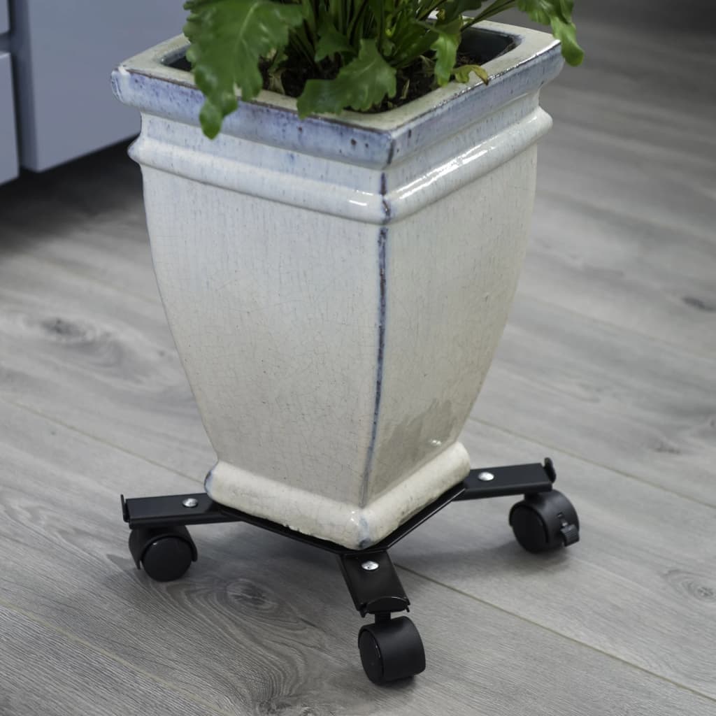 Nature Adjustable Plant Trolley 4-Armed Metal Black - Thomas 'Cocky' Hunter