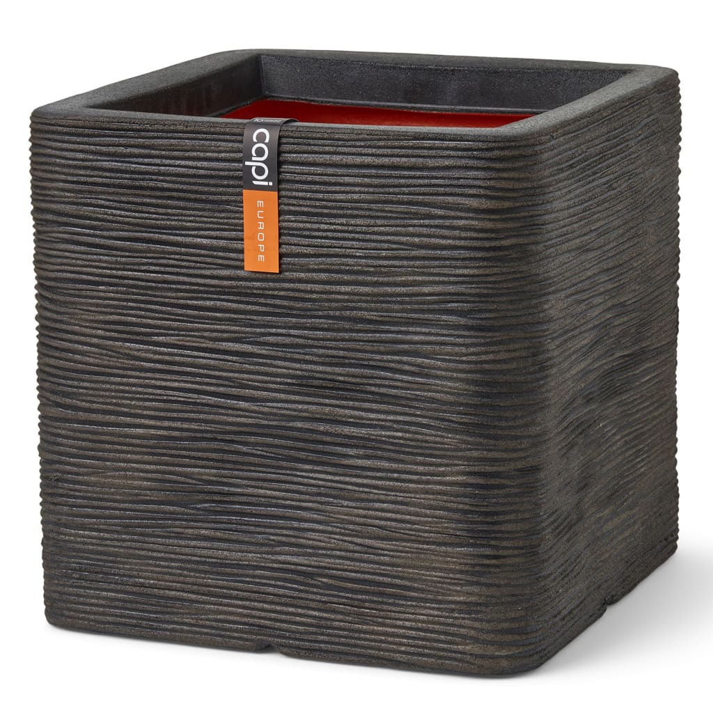 Capi Planter Nature Rib Square Dark Brown - Thomas 'Cocky' Hunter