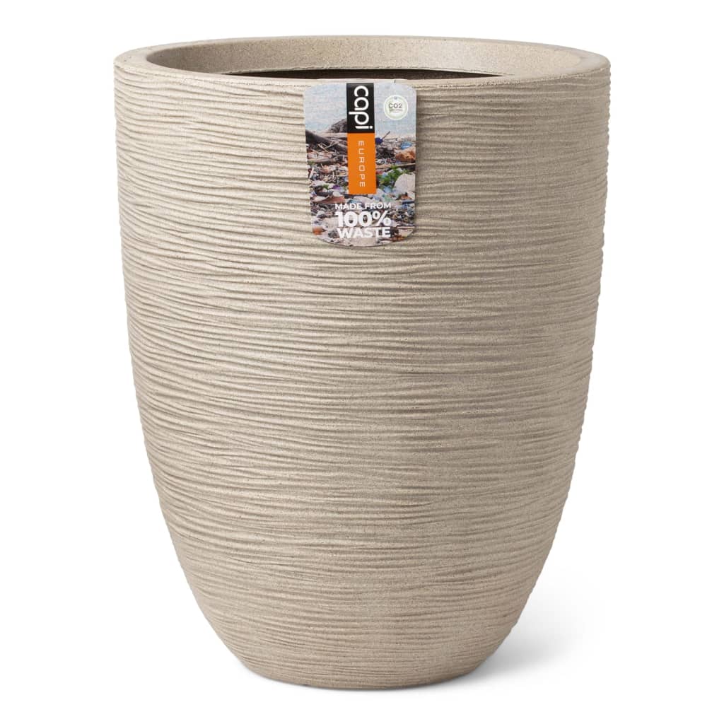 Capi Vase Elegant Low Waste Rib 46X58 Cm Terrazzo Beige - Thomas 'Cocky' Hunter