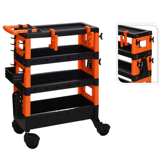 Fx-Tools Tool Trolley 4-Tier Black And Orange - Thomas 'Cocky' Hunter