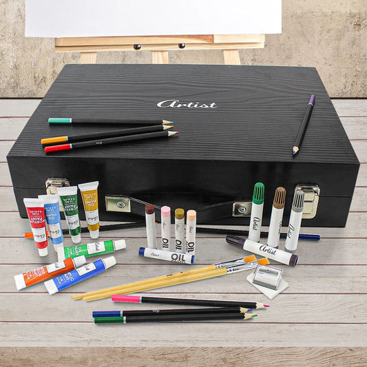 Artist 174-Piece Painting Art Set In Wooden Box - Thomas 'Cocky' Hunter