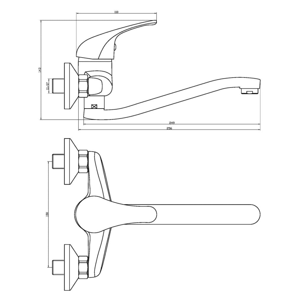 Eisl Wall-Mounted Kitchen Mixer Tap Europa Chrome - Thomas 'Cocky' Hunter