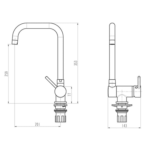 Eisl Kitchen Mixer Tap With Tiltable Spout Flexo Chrome - Thomas 'Cocky' Hunter