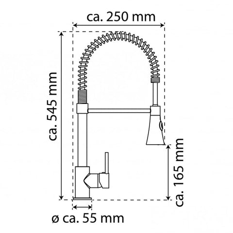 Eisl Kitchen Mixer Tap With Spiral Spring Pull-Out Spray Leon Nickel - Thomas 'Cocky' Hunter