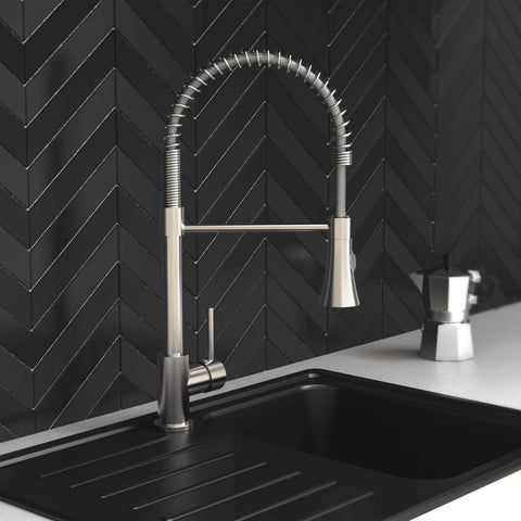 Eisl Kitchen Mixer Tap With Spiral Spring Pull-Out Spray Leon Nickel - Thomas 'Cocky' Hunter