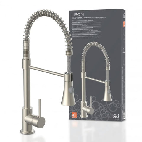 Eisl Kitchen Mixer Tap With Spiral Spring Pull-Out Spray Leon Nickel - Thomas 'Cocky' Hunter