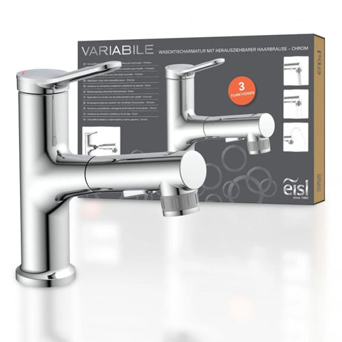 Eisl Basin Mixer Variabile With Pull-Out Spray Chrome - Thomas 'Cocky' Hunter