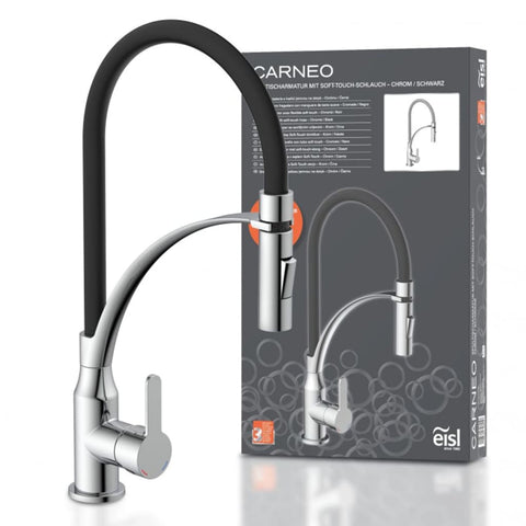 Eisl Kitchen Mixer Tap With Soft-Touch Spout Carneo Chrome-Black - Thomas 'Cocky' Hunter