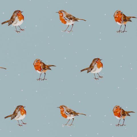 Winter Robins Wrapping Paper • 100% Recycled • Vegan Ink