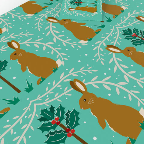 Christmas Rabbits Wrapping Paper • 100% Recycled • Vegan Ink - 100gsm